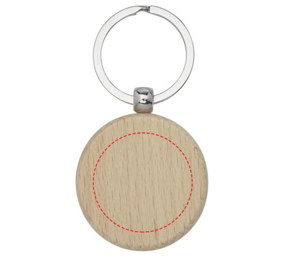 Giovanni beech wood round keychain